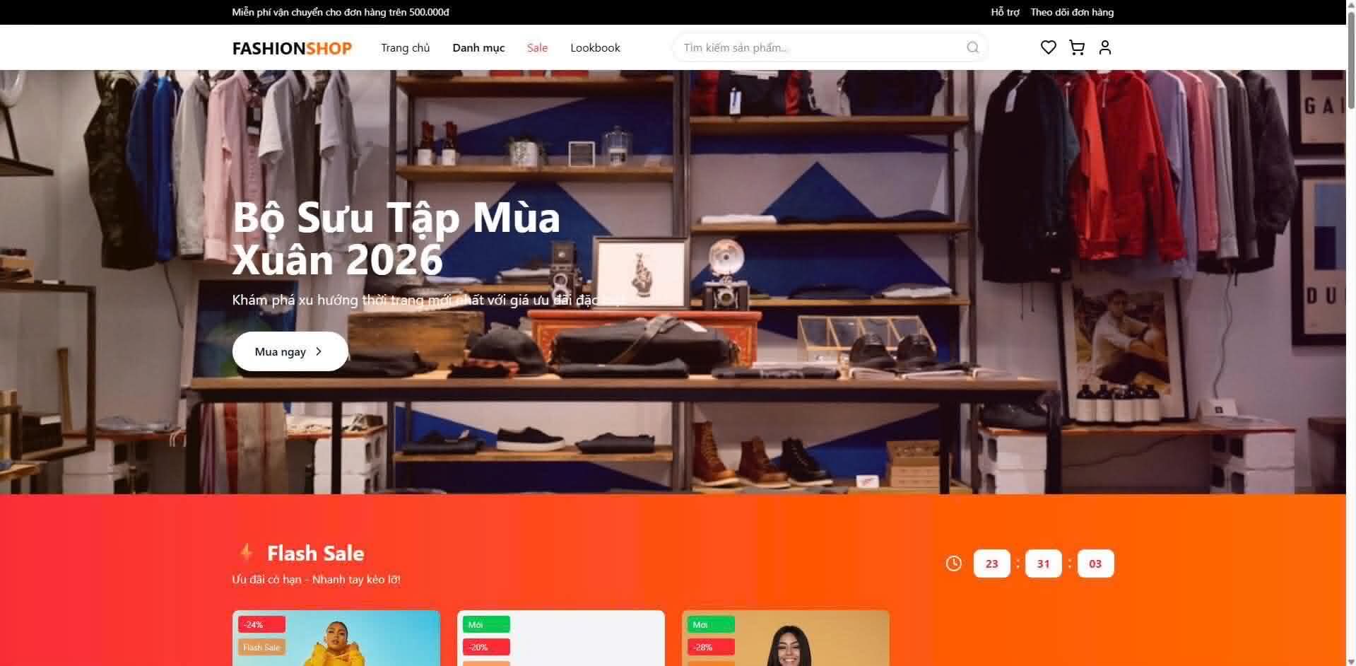 Website bán quần áo thời trang
